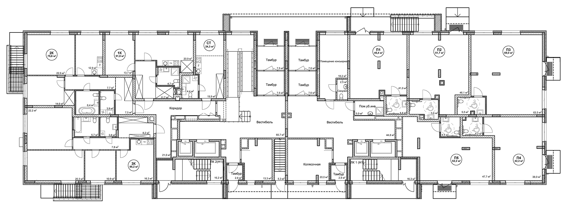 Этаж 1 - Подкова Дом на Цветочной